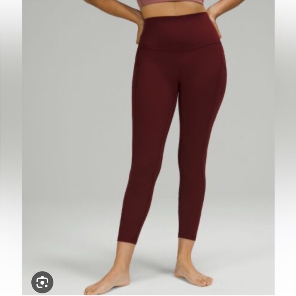 High-Waisted Burgundy Leggings